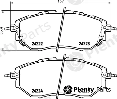 Hella 8DB355028-311 — Brake Pad Set, disc brake NAO