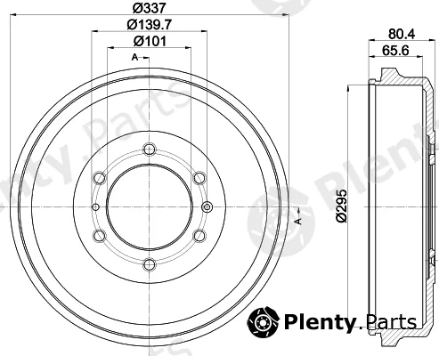 Hella 8DT355302-661 — Brake Drum