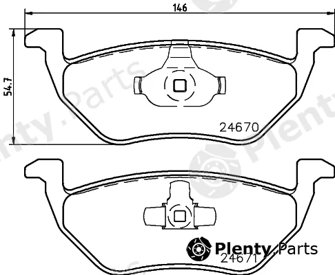 Hella 8DB355030-341 — Brake Pad Set, disc brake NAO