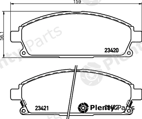 Hella 8DB355027-501 — Brake Pad Set, disc brake NAO