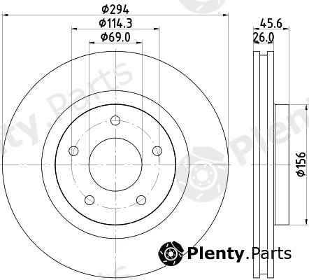 Hella 8DD355115-911 — Brake Disc PRO