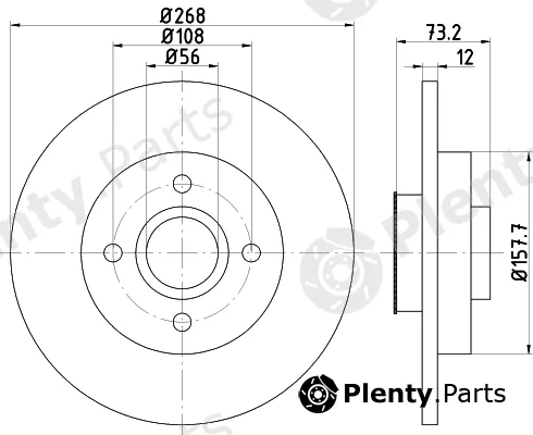 Hella 8DD355123-261 — Brake Disc PRO
