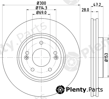 Hella 8DD355114-511 — Brake Disc