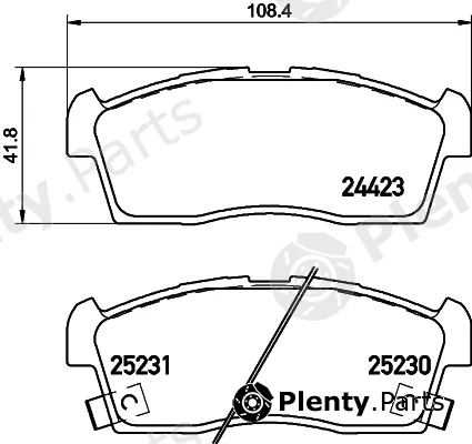 Hella 8DB355039-681 — Brake Pad Set, disc brake NAO
