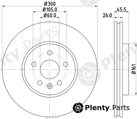 Hella 8DD355118-391 — Brake Disc PRO