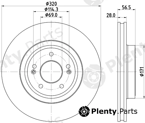 Hella 8DD355133-391 — Brake Disc PRO High Carbon