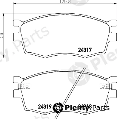 Hella 8DB355028-401 — Brake Pad Set, disc brake NAO