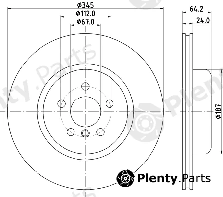 Hella 8DD355133-031 — Brake Disc PRO High Carbon