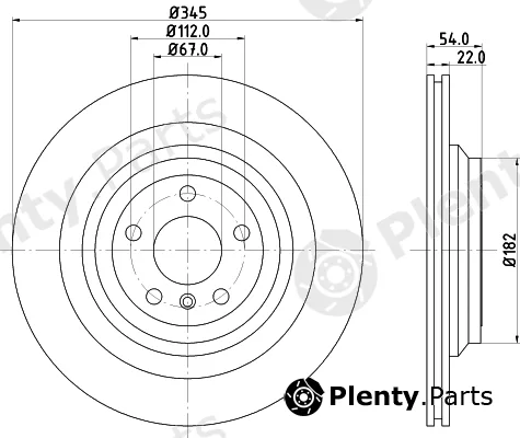 Hella 8DD355126-311 — Brake Disc PRO High Carbon