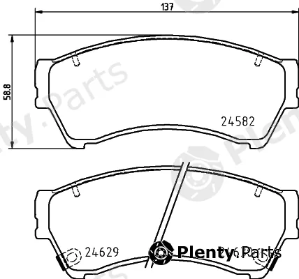 Hella 8DB355029-661 — Brake Pad Set, disc brake NAO
