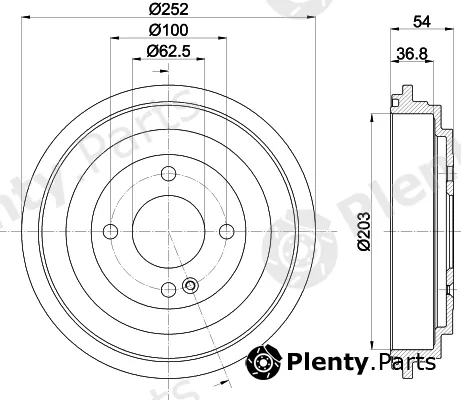 Hella 8DT355303-301 — Brake Drum