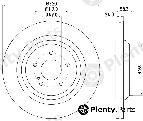 Hella 8DD355128-751 — Brake Disc PRO High Carbon