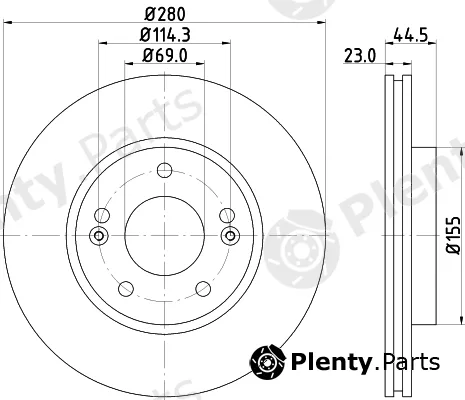Hella 8DD355118-371 — Brake Disc PRO
