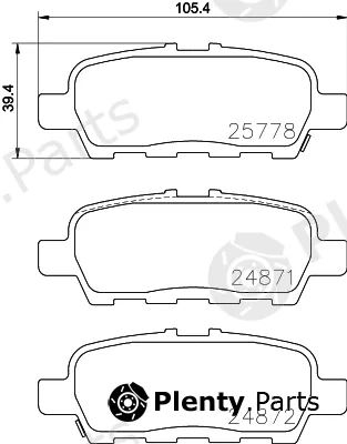 Hella 8DB355028-021 — Brake Pad Set, disc brake NAO