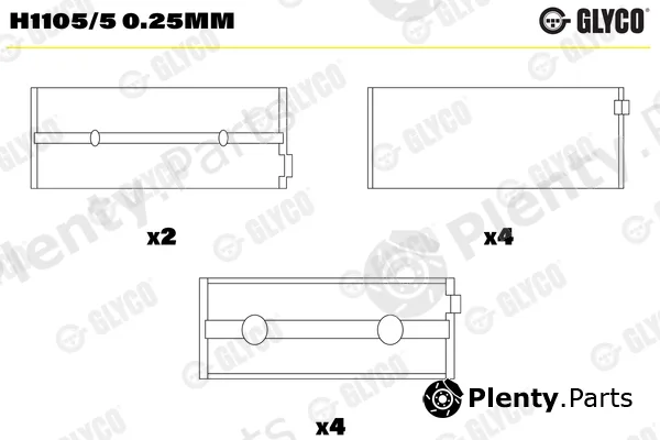 Glyco H1105/50.25mm — Crankshaft Bearing