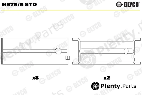 Glyco H975/5STD — Crankshaft Bearing