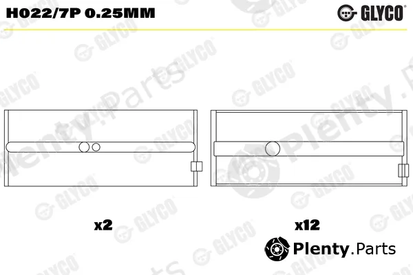 Glyco H022/7P0.25mm — Crankshaft Bearing