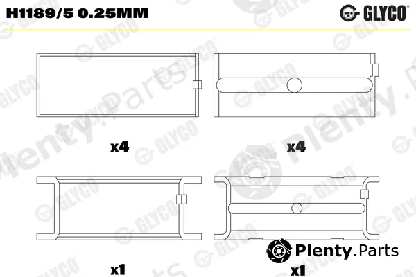 Glyco H1189/50.25mm — Crankshaft Bearing