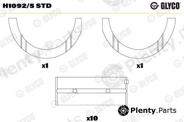 Glyco H1092/5STD — Crankshaft Bearing