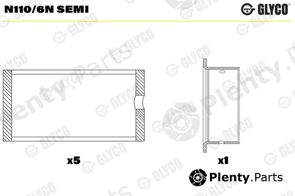 Glyco N110/6NSEMI — Camshaft Bearing