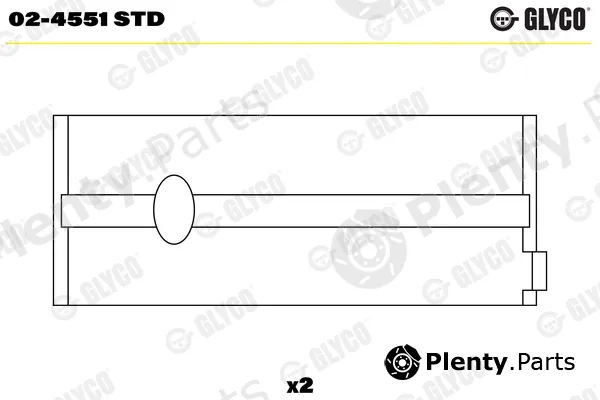 Glyco 02-4551STD — Crankshaft Bearing