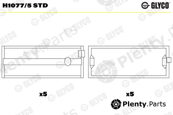 Glyco H1077/5STD — Crankshaft Bearing