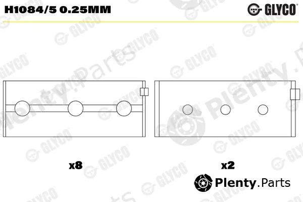 Glyco H1084/50.25mm — Crankshaft Bearing