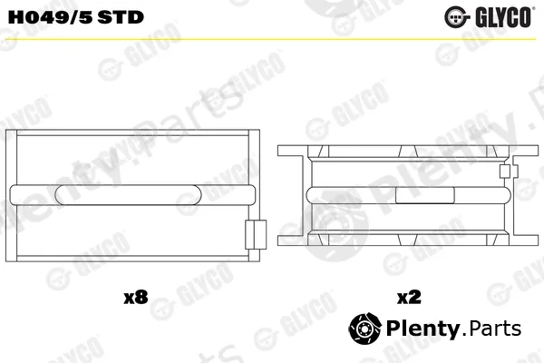 Glyco H049/5STD — Crankshaft Bearing