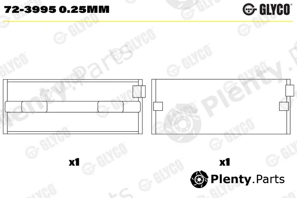 Glyco 72-39950.25mm — Crankshaft Bearing