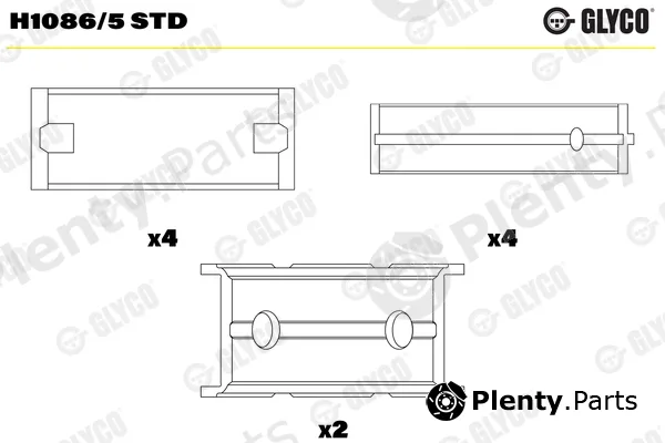 Glyco H1086/5STD — Crankshaft Bearing