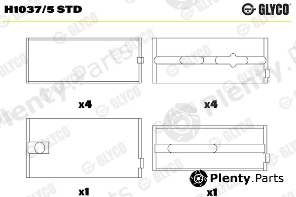 Glyco H1037/5STD — Crankshaft Bearing