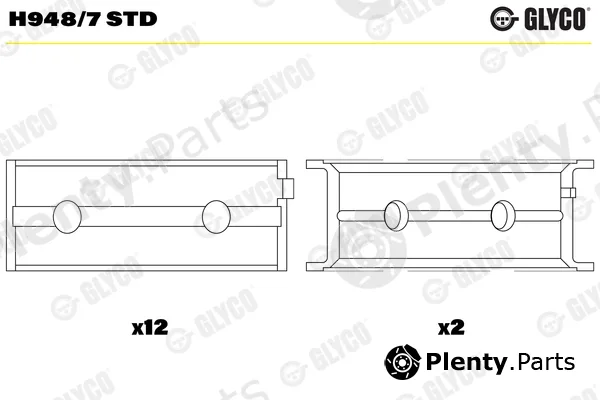 Glyco H948/7STD — Crankshaft Bearing