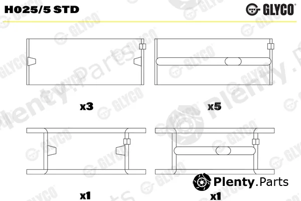 Glyco H025/5STD — Crankshaft Bearing