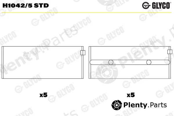 Glyco H1042/5STD — Crankshaft Bearing