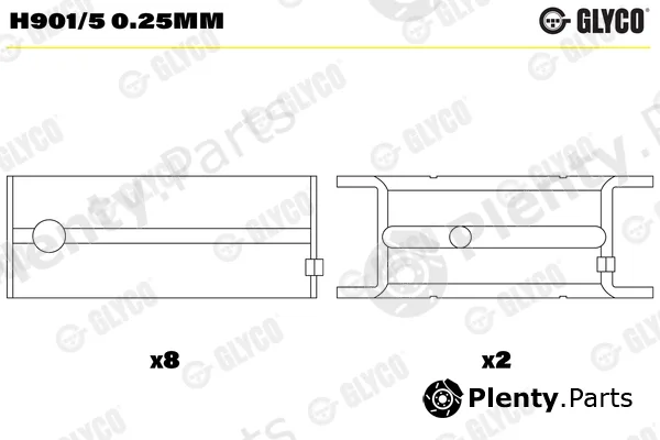 Glyco H901/50.25mm — Crankshaft Bearing