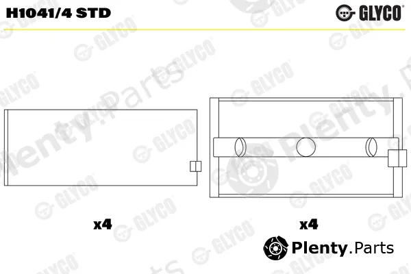 Glyco H1041/4STD — Crankshaft Bearing
