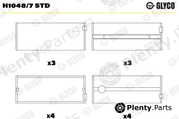 Glyco H1048/7STD — Crankshaft Bearing