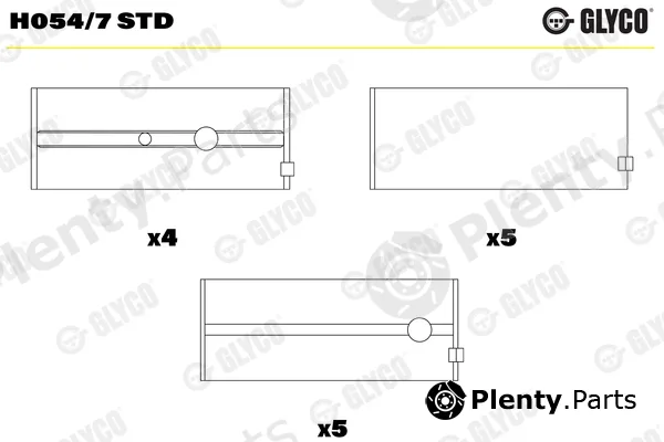 Glyco H054/7STD — Crankshaft Bearing