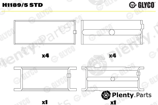 Glyco H1189/5STD — Crankshaft Bearing