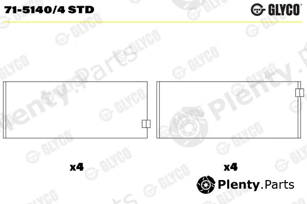 Glyco 71-5140/4STD — Connecting Rod Bearing