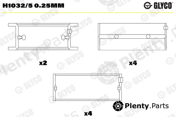 Glyco H1032/50.25mm — Crankshaft Bearing
