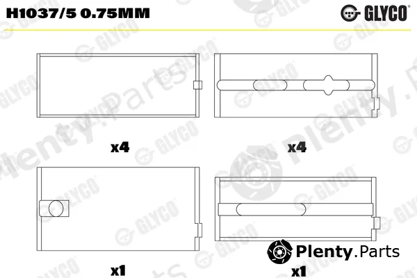 Glyco H1037/50.75mm — Crankshaft Bearing
