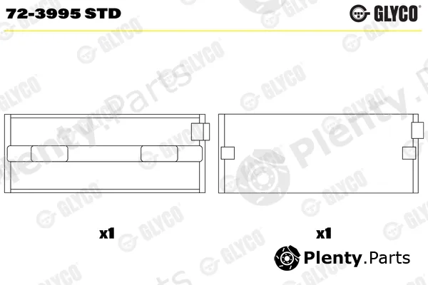Glyco 72-3995STD — Crankshaft Bearing
