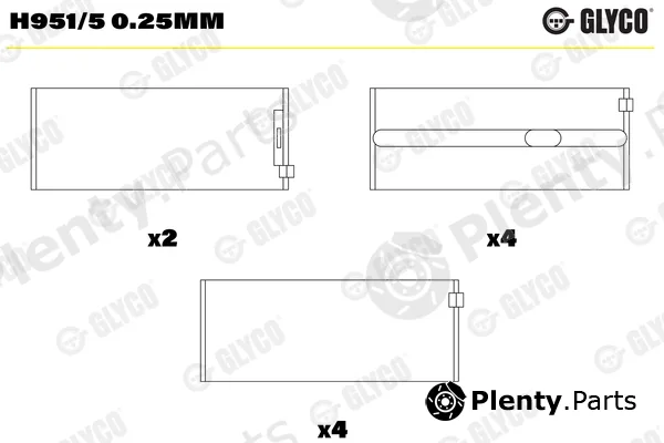 Glyco H951/50.25mm — Crankshaft Bearing