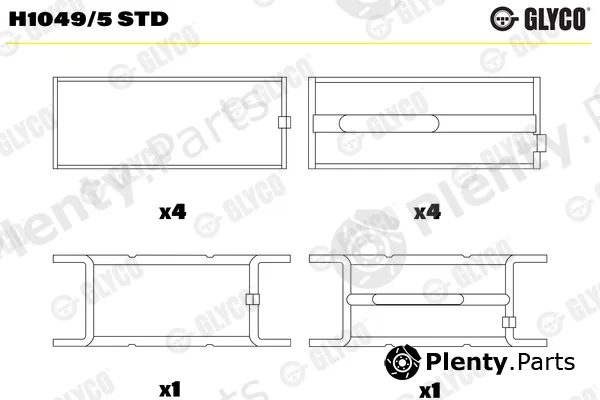 Glyco H1049/5STD — Crankshaft Bearing