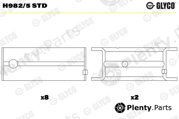 Glyco H982/5STD — Crankshaft Bearing