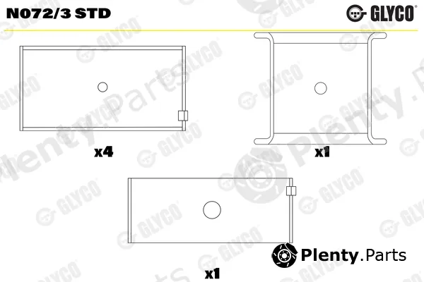 Glyco N072/3STD — Camshaft Bearing