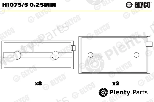 Glyco H1075/50.25mm — Crankshaft Bearing