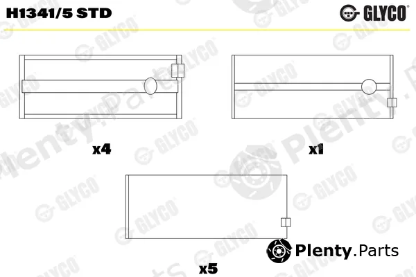 Glyco H1341/5STD — Crankshaft Bearing
