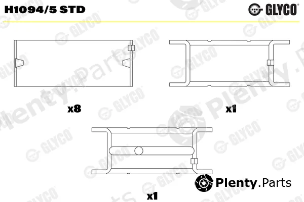 Glyco H1094/5STD — Crankshaft Bearing